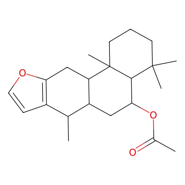 2D Structure of [(4aS,5R,6aS,7R,11aS,11bR)-4,4,7,11b-tetramethyl-1,2,3,4a,5,6,6a,7,11,11a-decahydronaphtho[2,1-f][1]benzofuran-5-yl] acetate