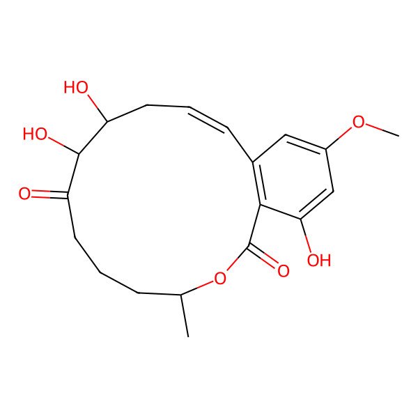2D Structure of (4S,9R,10S,12E)-9,10,18-trihydroxy-16-methoxy-4-methyl-3-oxabicyclo[12.4.0]octadeca-1(14),12,15,17-tetraene-2,8-dione