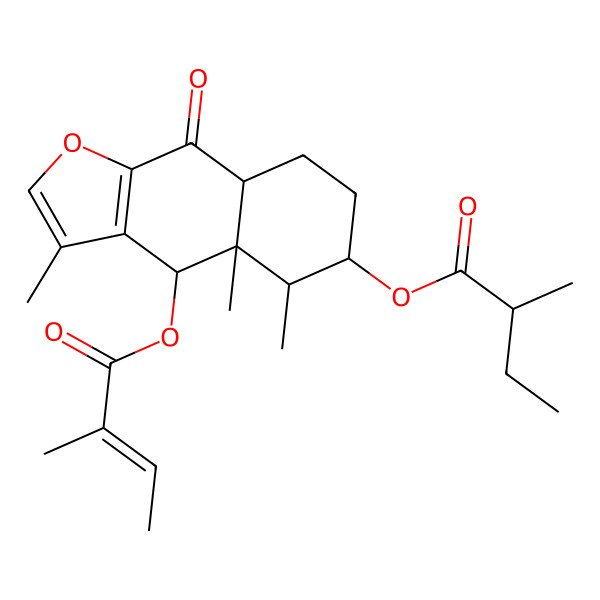 2D Structure of [3,4a,5-Trimethyl-4-(2-methylbut-2-enoyloxy)-9-oxo-4,5,6,7,8,8a-hexahydrobenzo[f][1]benzofuran-6-yl] 2-methylbutanoate