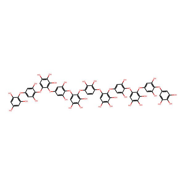 2D Structure of 4-[4-[2-[3,5-Dihydroxy-4-(3,4,5-trihydroxyphenoxy)phenoxy]-3,4,5-trihydroxyphenoxy]-3,5-dihydroxyphenoxy]-5-[4-[6-[4-[6-[2,6-dihydroxy-4-(2,4,6-trihydroxyphenoxy)phenoxy]-2,3,4-trihydroxyphenoxy]-2,6-dihydroxyphenoxy]-2,3,4-trihydroxyphenoxy]-2,3-dihydroxyphenoxy]benzene-1,2,3-triol