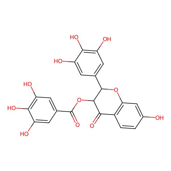 2D Structure of [(2R,3S)-7-hydroxy-4-oxo-2-(3,4,5-trihydroxyphenyl)-2,3-dihydrochromen-3-yl] 3,4,5-trihydroxybenzoate