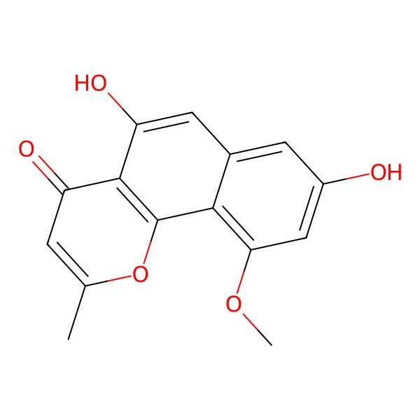 2D Structure of 5,8-dihydroxy-10-methoxy-2-methylbenzo[h]chromen-4-one