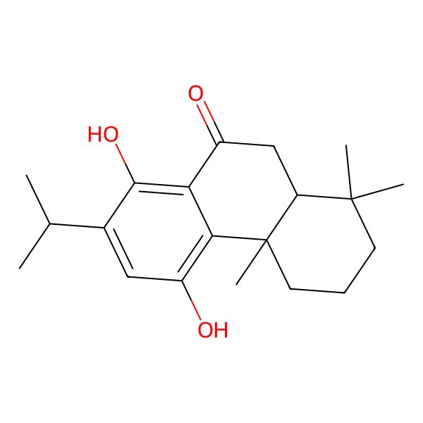 2D Structure of 5,8-dihydroxy-1,1,4a-trimethyl-7-propan-2-yl-3,4,10,10a-tetrahydro-2H-phenanthren-9-one