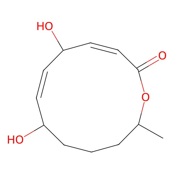 2D Structure of 5,8-Dihydroxy-12-methyl-1-oxacyclododeca-3,6-dien-2-one