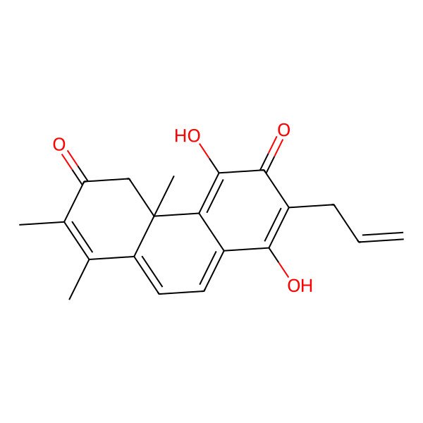 2D Structure of 5,8-dihydroxy-1,2,4a-trimethyl-7-prop-2-enyl-4H-phenanthrene-3,6-dione