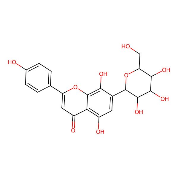 2D Structure of 5,8-Dihydroxy-2-(4-hydroxyphenyl)-7-[3,4,5-trihydroxy-6-(hydroxymethyl)oxan-2-yl]chromen-4-one