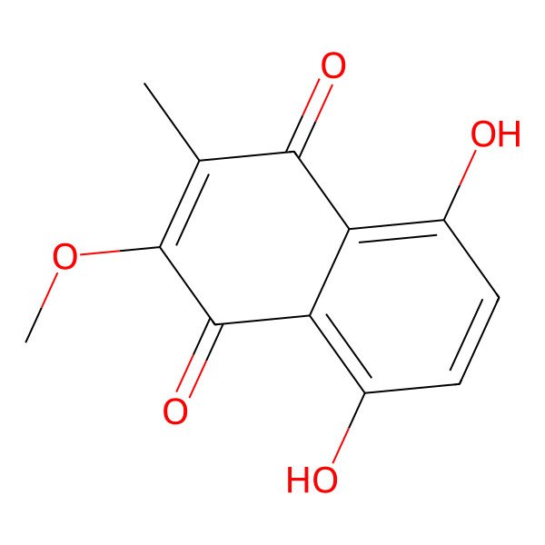 2D Structure of 5,8-Dihydroxy-2-methoxy-3-methylnaphthalene-1,4-dione 2D Structure of 5,8-Dihydroxy-2-methoxy-3-methylnaphthalene-1,4-dione