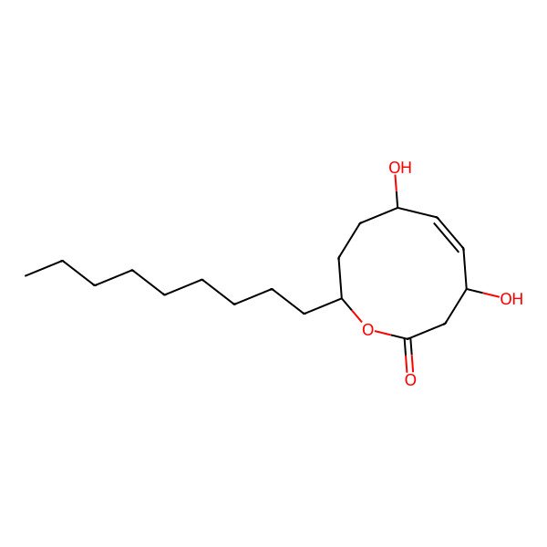 2D Structure of 5,8-Dihydroxy-2-nonyl-2,3,4,5,8,9-hexahydrooxecin-10-one