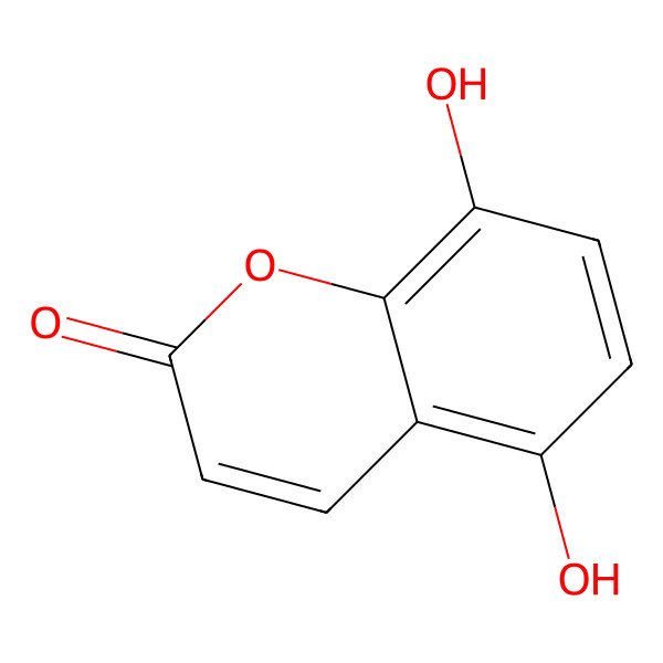 2D Structure of 5,8-Dihydroxycoumarin