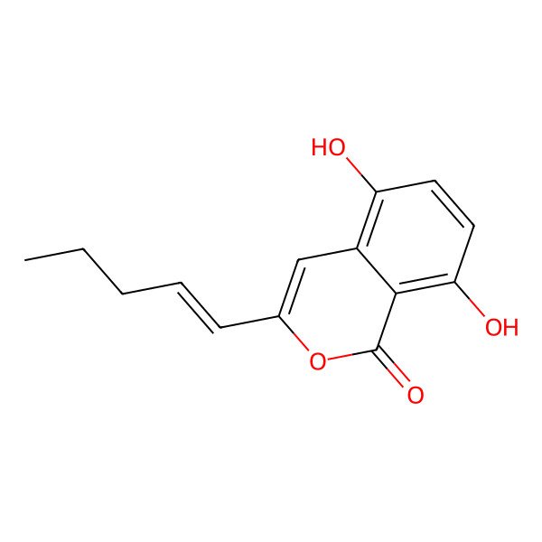 2D Structure of (E)-5,8-dihydroxy-3-(1-pentenyl)isocoumarin