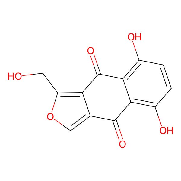 2D Structure of 5,8-Dihydroxy-3-(hydroxymethyl)benzo[f][2]benzofuran-4,9-dione