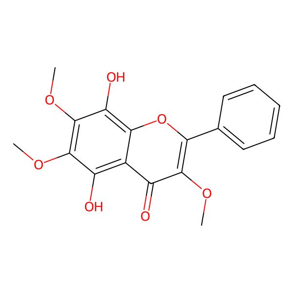 2D Structure of 5,8-Dihydroxy-3,6,7-trimethoxyflavone