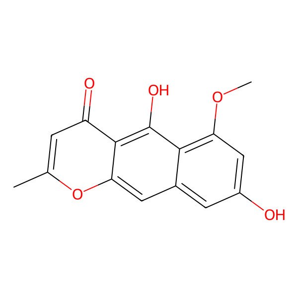 2D Structure of 5,8-dihydroxy-6-methoxy-2-methylbenzo[g]chromen-4-one