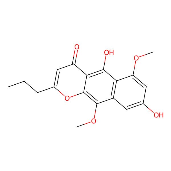 2D Structure of 5,8-dihydroxy-6,10-dimethoxy-2-propylbenzo[g]chromen-4-one