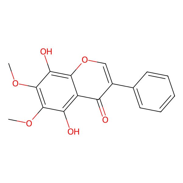 2D Structure of 5,8-Dihydroxy-6,7-dimethoxy-3-phenylchromen-4-one 2D Structure of 5,8-Dihydroxy-6,7-dimethoxy-3-phenylchromen-4-one