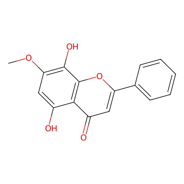 2D Structure of 5,8-Dihydroxy-7-methoxyflavone