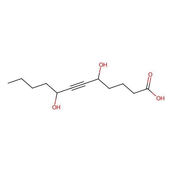 2D Structure of 5,8-Dihydroxydodec-6-ynoic acid