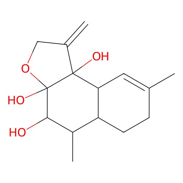 2D Structure of 5,8-Dimethyl-1-methylidene-4,5,5a,6,7,9a-hexahydrobenzo[e][1]benzofuran-3a,4,9b-triol