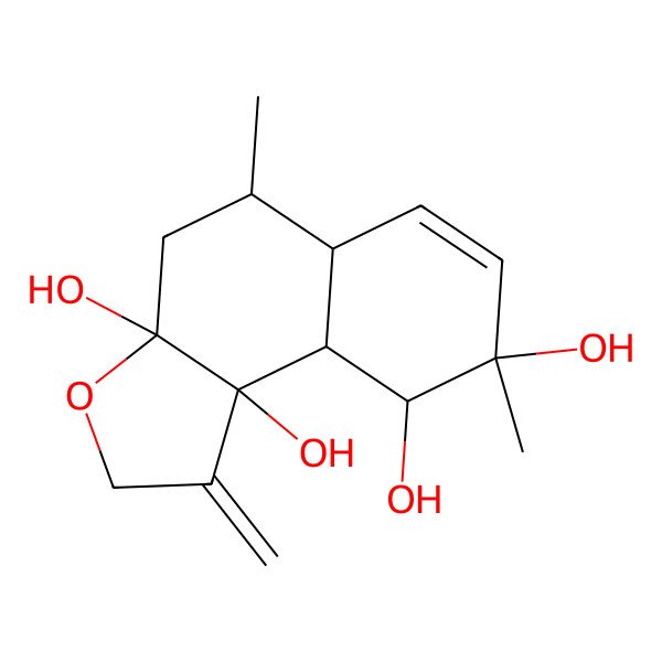 2D Structure of 5,8-dimethyl-1-methylidene-5,5a,9,9a-tetrahydro-4H-benzo[e][1]benzofuran-3a,8,9,9b-tetrol