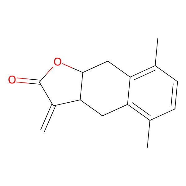 2D Structure of 5,8-Dimethyl-3-methylidene-3a,4,9,9a-tetrahydrobenzo[f][1]benzofuran-2-one