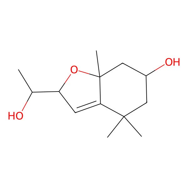 2D Structure of 5,8-Epoxy-6-megastigmen-3,9-diol 2D Structure of 5,8-Epoxy-6-megastigmen-3,9-diol