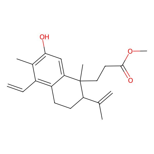 2D Structure of methyl 3-(5-ethenyl-7-hydroxy-1,6-dimethyl-2-prop-1-en-2-yl-3,4-dihydro-2H-naphthalen-1-yl)propanoate