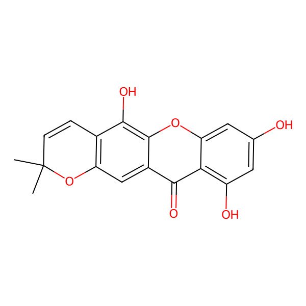 2D Structure of 5,8,10-Trihydroxy-2,2-dimethylpyrano[2,3-b]xanthen-11-one