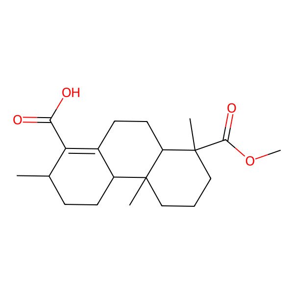 2D Structure of (2S,4aR,4bR,8R,8aR)-8-methoxycarbonyl-2,4b,8-trimethyl-2,3,4,4a,5,6,7,8a,9,10-decahydrophenanthrene-1-carboxylic acid