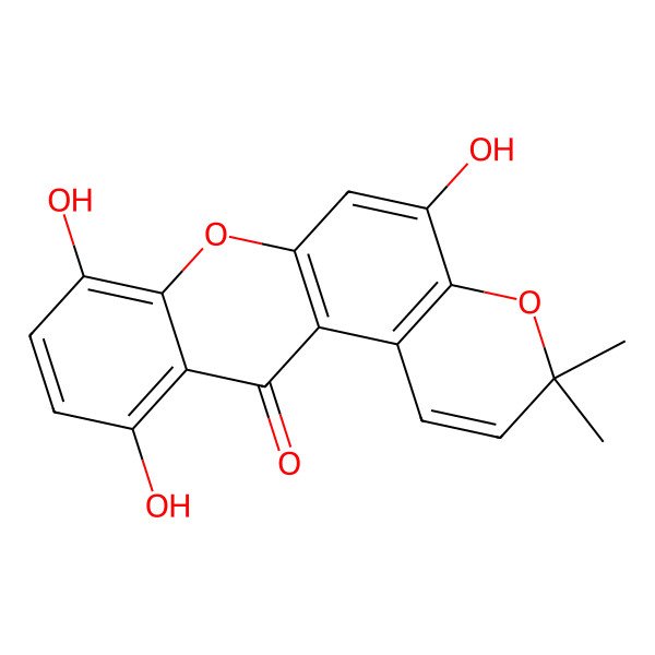 2D Structure of 5,8,11-Trihydroxy-3,3-dimethylpyrano[3,2-a]xanthen-12-one