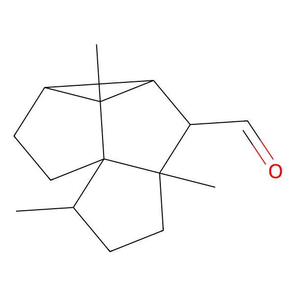 2D Structure of 5,8,11-Trimethyltetracyclo[6.3.0.01,5.04,6]undecane-7-carbaldehyde
