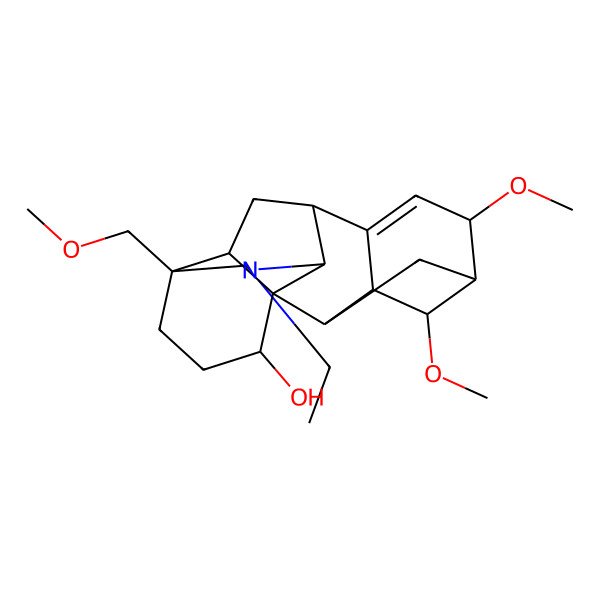 2D Structure of 11-Ethyl-4,6-dimethoxy-13-(methoxymethyl)-11-azahexacyclo[7.7.2.12,5.01,10.03,8.013,17]nonadec-7-en-16-ol