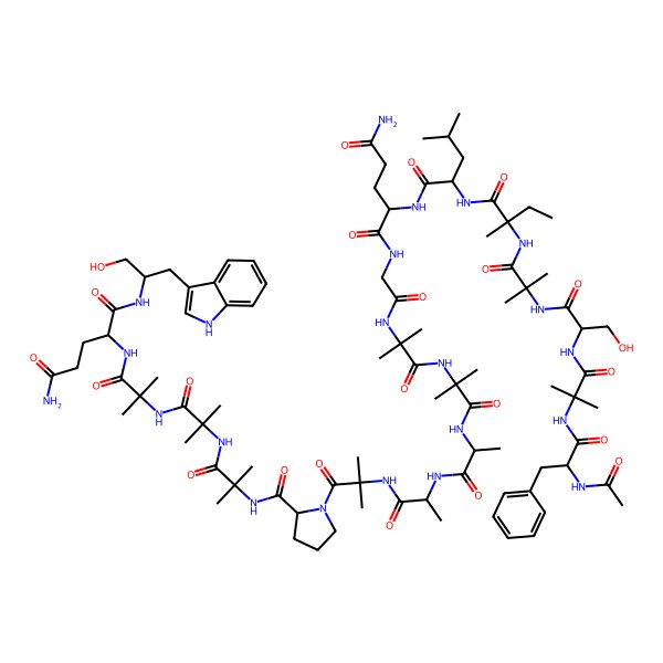 2D Structure of Ac-DL-Phe-Aib-DL-Ser-Aib-DL-Iva-DL-Leu-DL-Gln-Gly-Aib-Aib-DL-Ala-DL-Ala-Aib-DL-Pro-Aib-Aib-Aib-DL-Gln-DL-Trp-ol