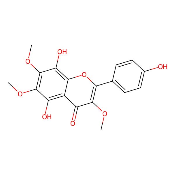 2D Structure of 5,8,4'-Trihydroxy-3,6,7-trimethoxyflavone
