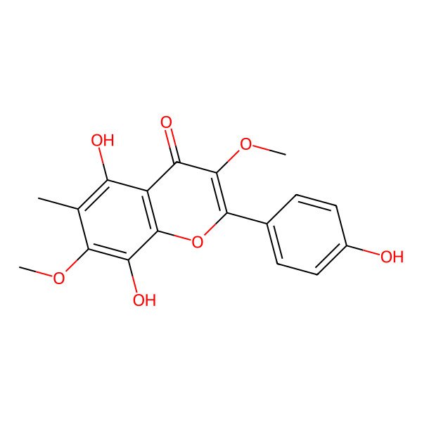 2D Structure of 5,8,4'-Trihydroxy-3,7-dimethoxy-6-methylflavone