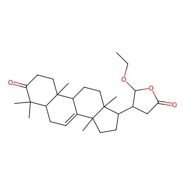 2D Structure of (4S,5R)-5-ethoxy-4-[(5R,9R,10R,13S,14S,17S)-4,4,10,13,14-pentamethyl-3-oxo-1,2,5,6,9,11,12,15,16,17-decahydrocyclopenta[a]phenanthren-17-yl]oxolan-2-one