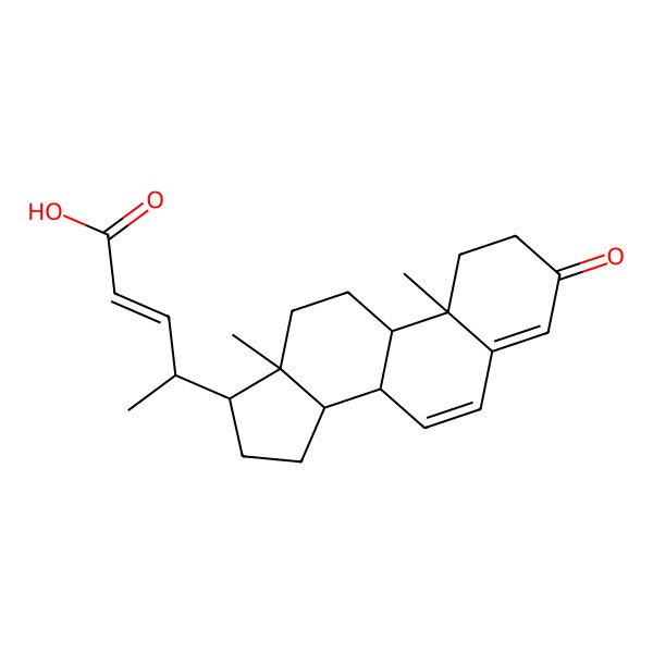 2D Structure of 4-(10,13-Dimethyl-3-oxo-1,2,8,9,11,12,14,15,16,17-decahydrocyclopenta[a]phenanthren-17-yl)pent-2-enoic acid