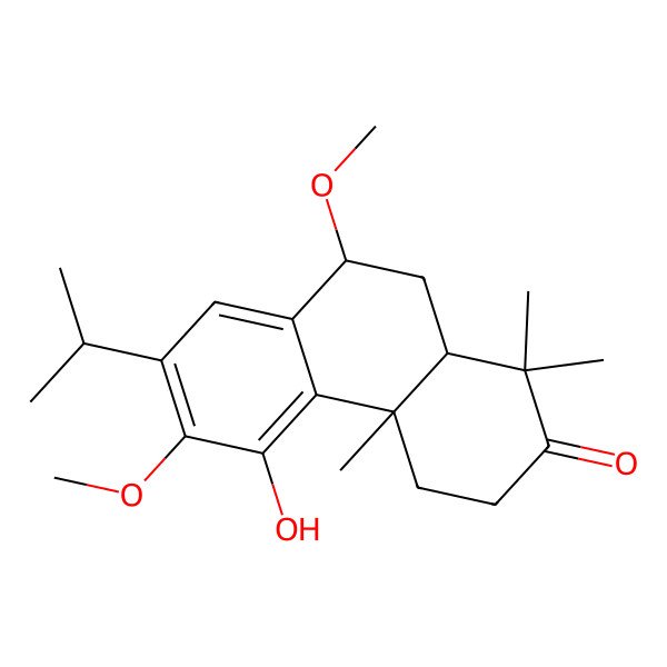 2D Structure of (4aS,9R,10aS)-5-hydroxy-6,9-dimethoxy-1,1,4a-trimethyl-7-propan-2-yl-4,9,10,10a-tetrahydro-3H-phenanthren-2-one