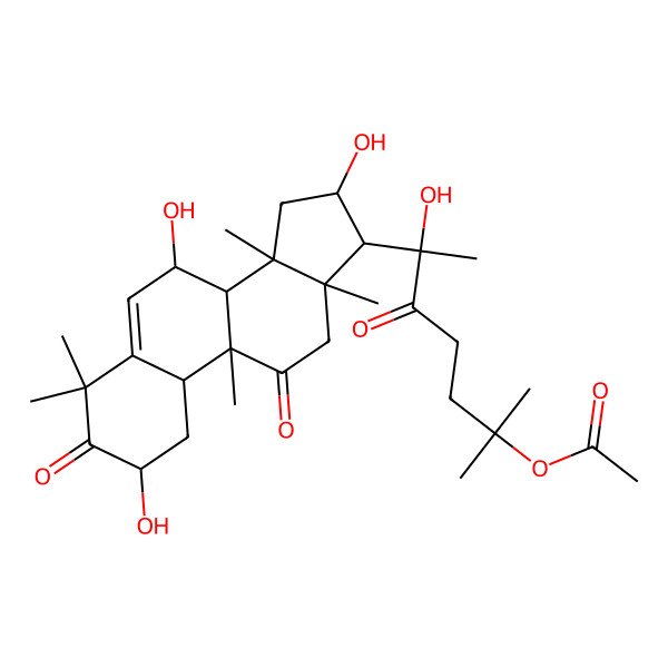 2D Structure of [6-hydroxy-2-methyl-5-oxo-6-(2,7,16-trihydroxy-4,4,9,13,14-pentamethyl-3,11-dioxo-2,7,8,10,12,15,16,17-octahydro-1H-cyclopenta[a]phenanthren-17-yl)heptan-2-yl] acetate