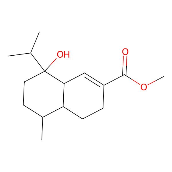 2D Structure of methyl (4aS,5R,8S,8aS)-8-hydroxy-5-methyl-8-propan-2-yl-4,4a,5,6,7,8a-hexahydro-3H-naphthalene-2-carboxylate