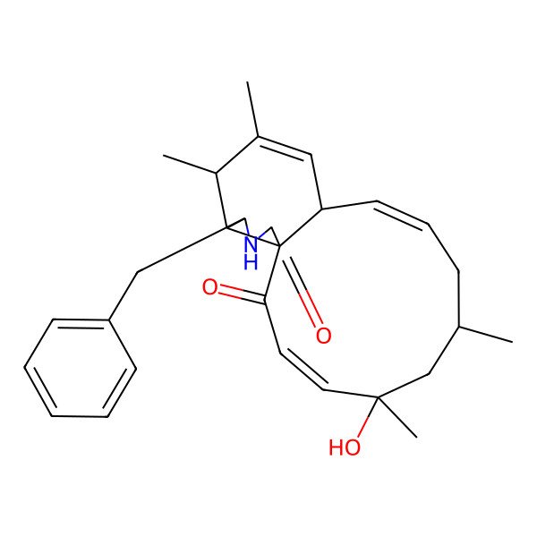 2D Structure of 16-Benzyl-5-hydroxy-5,7,13,14-tetramethyl-17-azatricyclo[9.7.0.01,15]octadeca-3,9,12-triene-2,18-dione