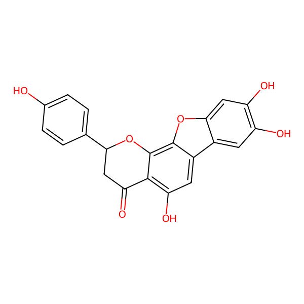2D Structure of 5,8,9-Trihydroxy-2-(4-hydroxyphenyl)-2,3-dihydro-[1]benzofuro[3,2-h]chromen-4-one