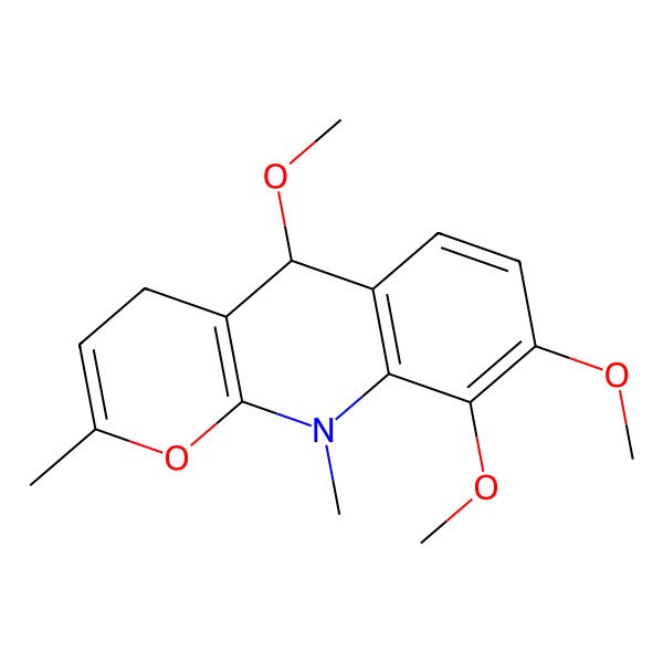 2D Structure of 5,8,9-Trimethoxy-2,10-dimethyl-4,5-dihydropyrano[2,3-b]quinoline