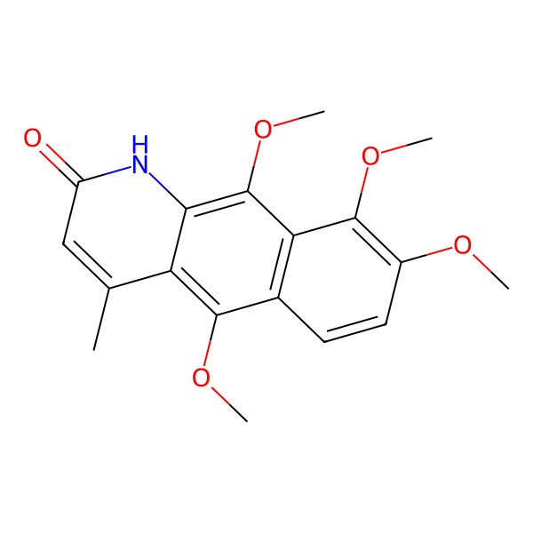 2D Structure of 5,8,9,10-tetramethoxy-4-methyl-1H-benzo[g]quinolin-2-one