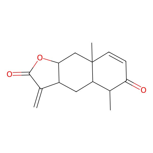 2D Structure of 5,8a-Dimethyl-3-methylidene-3a,4,4a,5,9,9a-hexahydrobenzo[f][1]benzofuran-2,6-dione