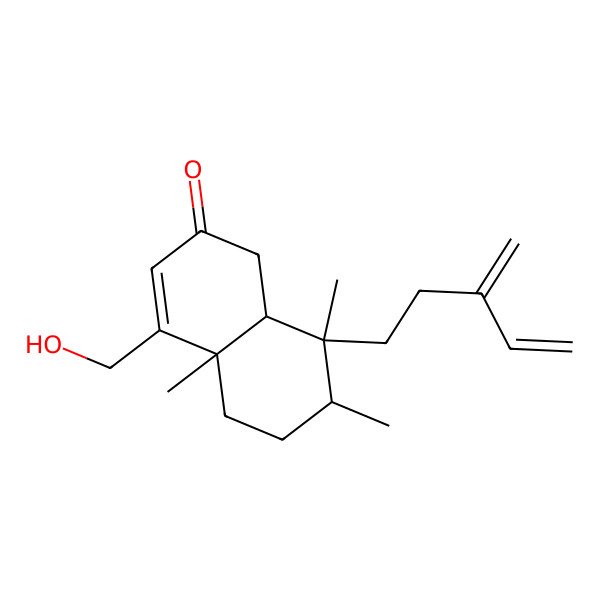 2D Structure of (4aR,7R,8R,8aS)-4-(hydroxymethyl)-4a,7,8-trimethyl-8-(3-methylidenepent-4-enyl)-5,6,7,8a-tetrahydro-1H-naphthalen-2-one