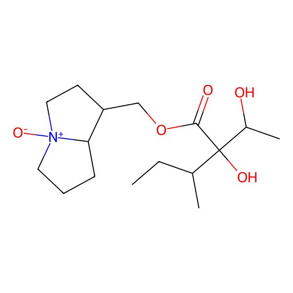 2D Structure of [(1R,8S)-4-oxido-2,3,5,6,7,8-hexahydro-1H-pyrrolizin-4-ium-1-yl]methyl 2-hydroxy-2-(1-hydroxyethyl)-3-methylpentanoate