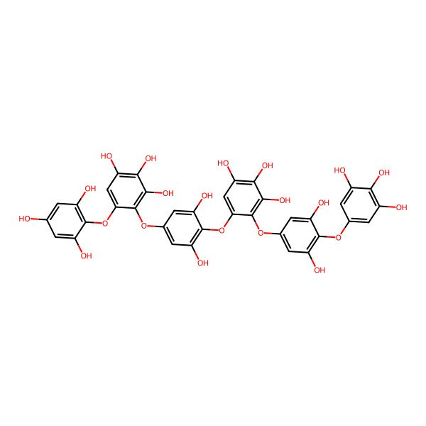 2D Structure of 4-[4-[2-[3,5-Dihydroxy-4-(3,4,5-trihydroxyphenoxy)phenoxy]-3,4,5-trihydroxyphenoxy]-3,5-dihydroxyphenoxy]-5-(2,4,6-trihydroxyphenoxy)benzene-1,2,3-triol