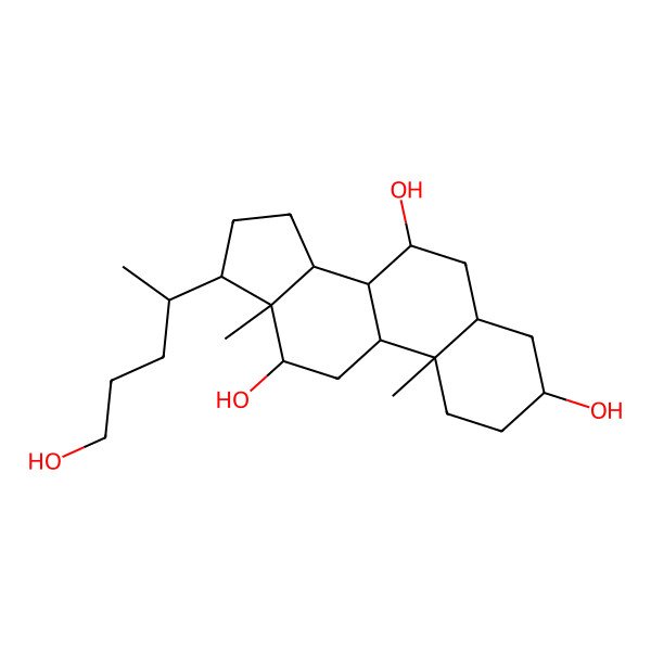 2D Structure of (3R,5R,7R,8R,9S,10S,12S,13R,14S,17R)-17-[(2S)-5-hydroxypentan-2-yl]-10,13-dimethyl-2,3,4,5,6,7,8,9,11,12,14,15,16,17-tetradecahydro-1H-cyclopenta[a]phenanthrene-3,7,12-triol