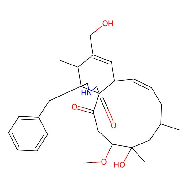 2D Structure of (16S*,18S*,19R*)-12,18-dihydroxy-19-methoxy-16,18-dimethyl-10-phenyl-(11)-cytochalasa-6(7),13(E)-diene-1,21-dione