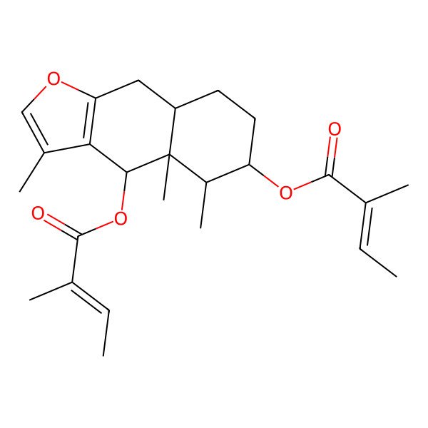 2D Structure of [(4S,4aS,5R,6S,8aR)-3,4a,5-trimethyl-4-[(Z)-2-methylbut-2-enoyl]oxy-5,6,7,8,8a,9-hexahydro-4H-benzo[f][1]benzofuran-6-yl] (Z)-2-methylbut-2-enoate